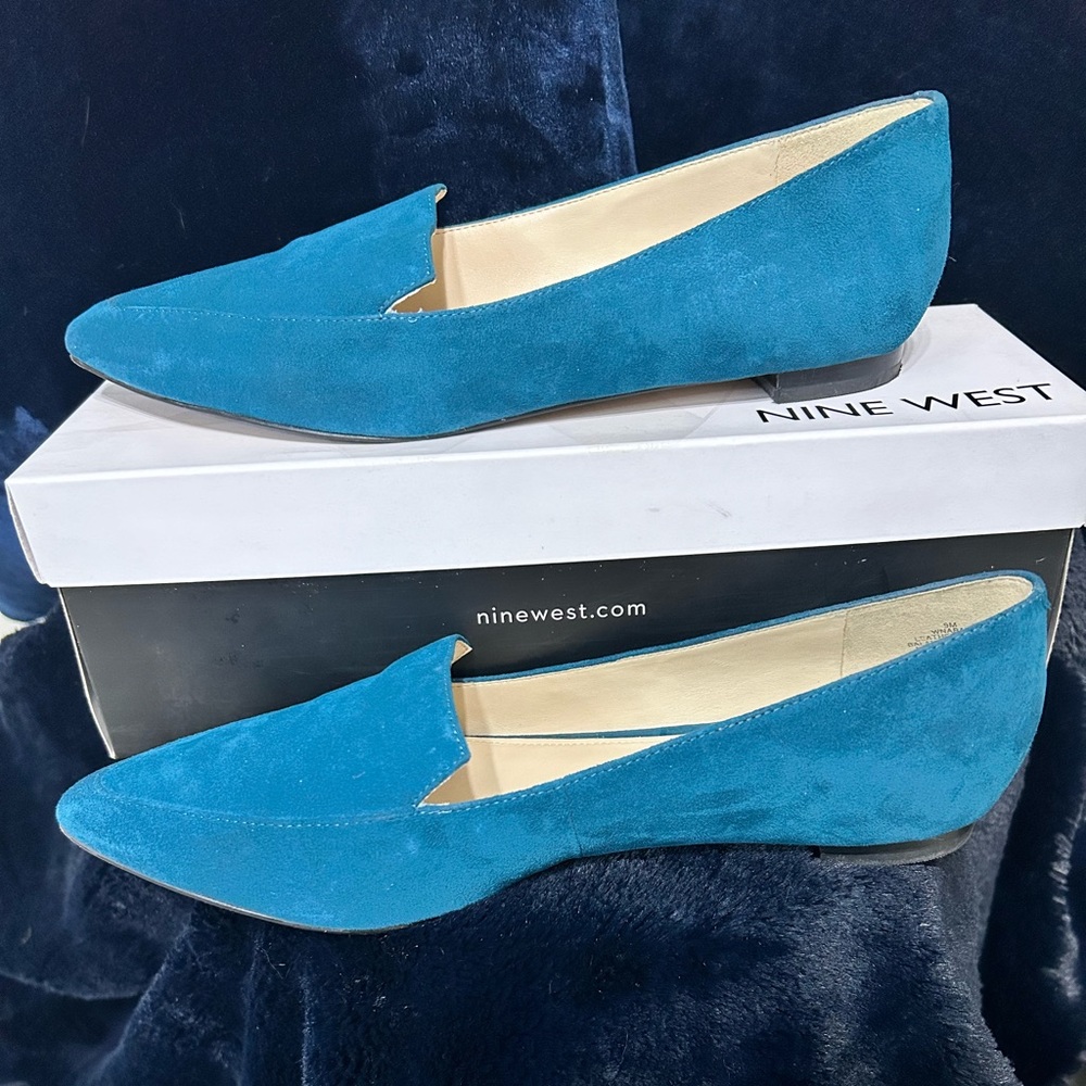 Nine West Abay Smoking Flats- Medium Green- Size 9